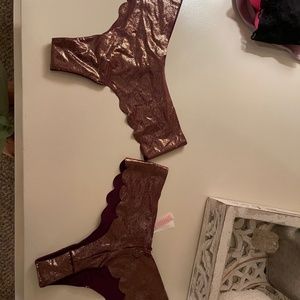 Pink Victoria’s Secret thongs